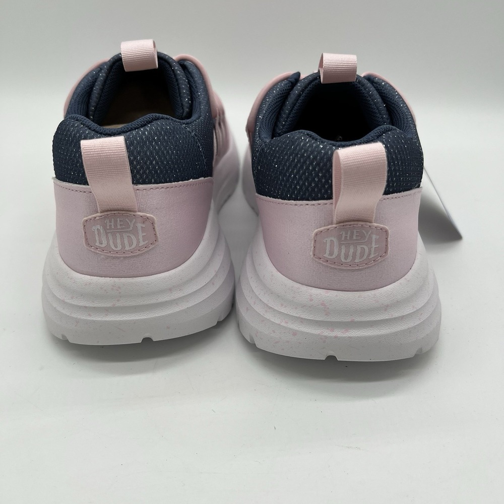 Hey Dude Shoes Sirocco Trek Y Shimmer Girls Sz‎ J7 Petal Pink/Navy New - Picture 5 of 12